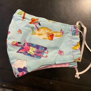 Flamingo Facemask - flamingos on the beach